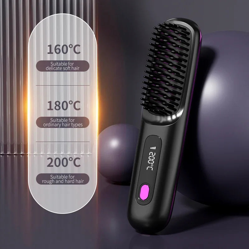 Wireless Hair Straightening Brush