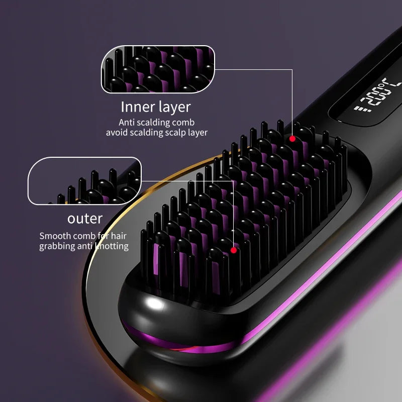 Wireless Hair Straightening Brush