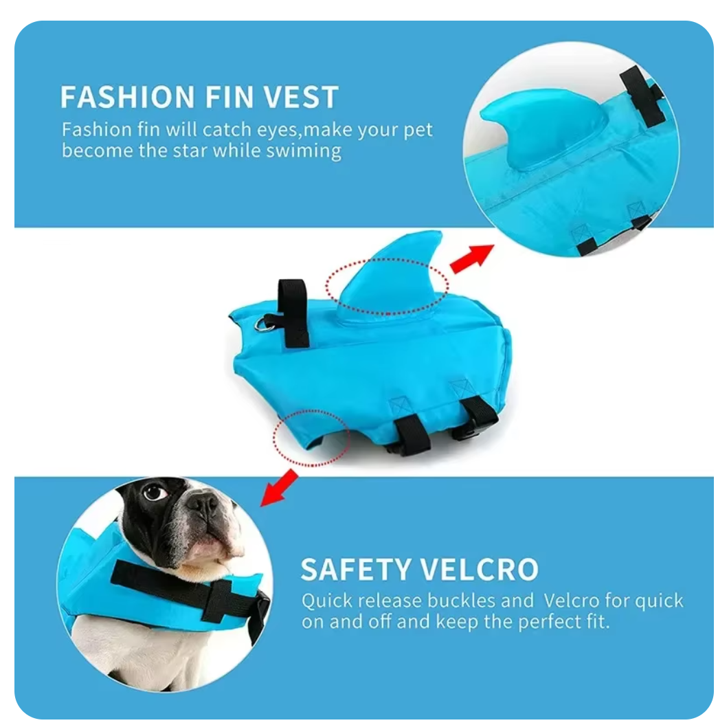 Dog Life Vest Summer Shark Pet Life Jacket