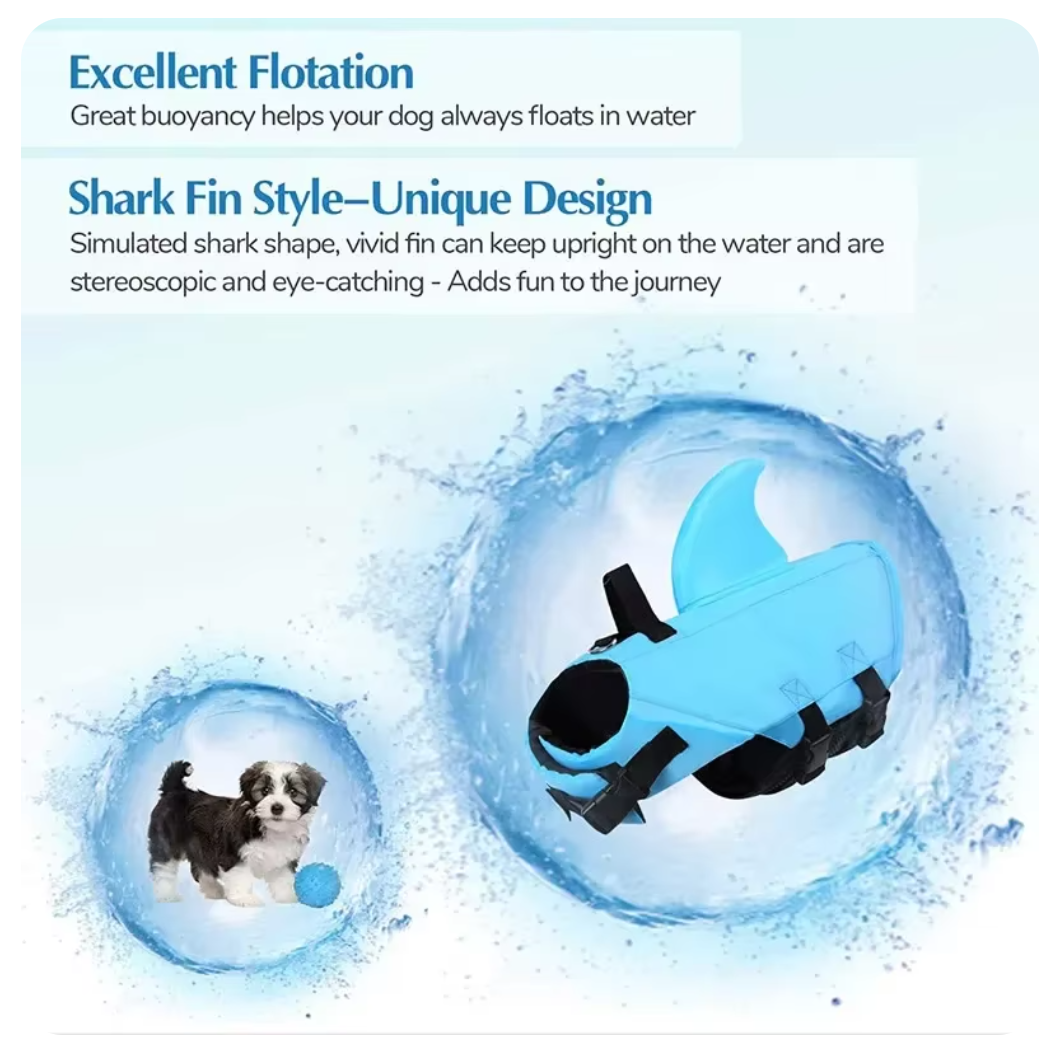 Dog Life Vest Summer Shark Pet Life Jacket