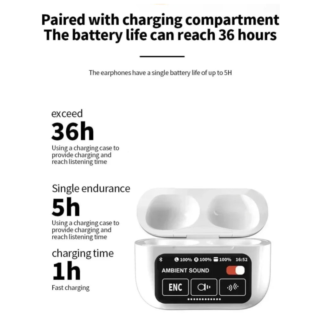 A10 Pro Earbuds - Touch Control, Bluetooth 5.4, Hybrid Noise Cancelling