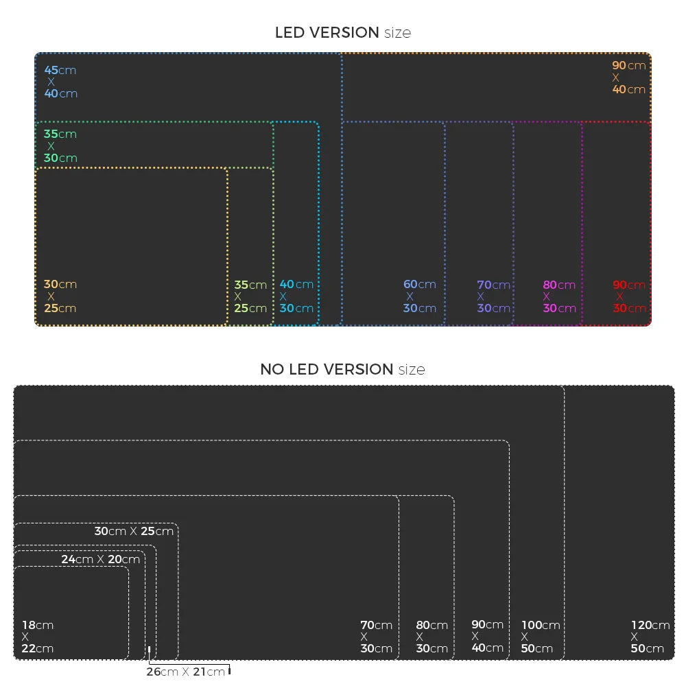 LED Light Mousepad RGB Keyboard Cover Desk-mat Colorful Surface