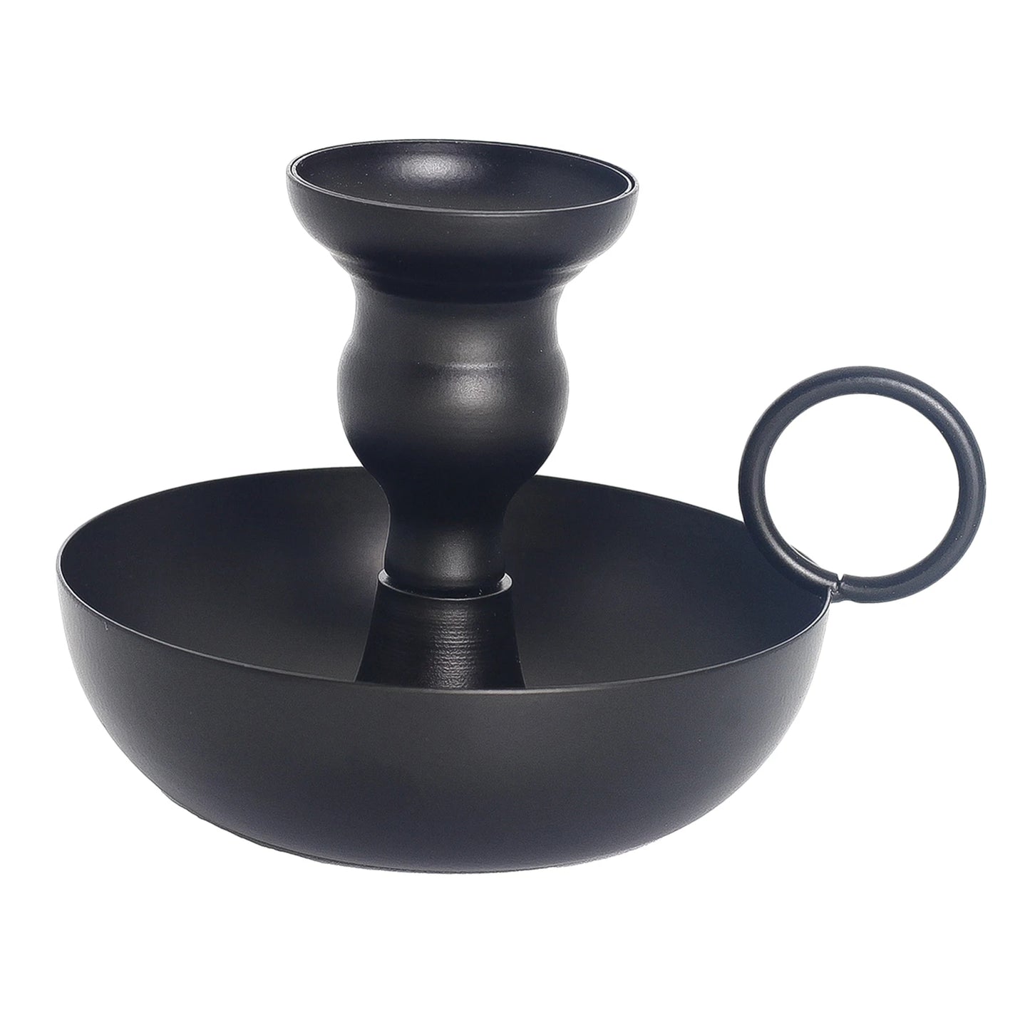 Matte Black Iron Taper Candle Holder