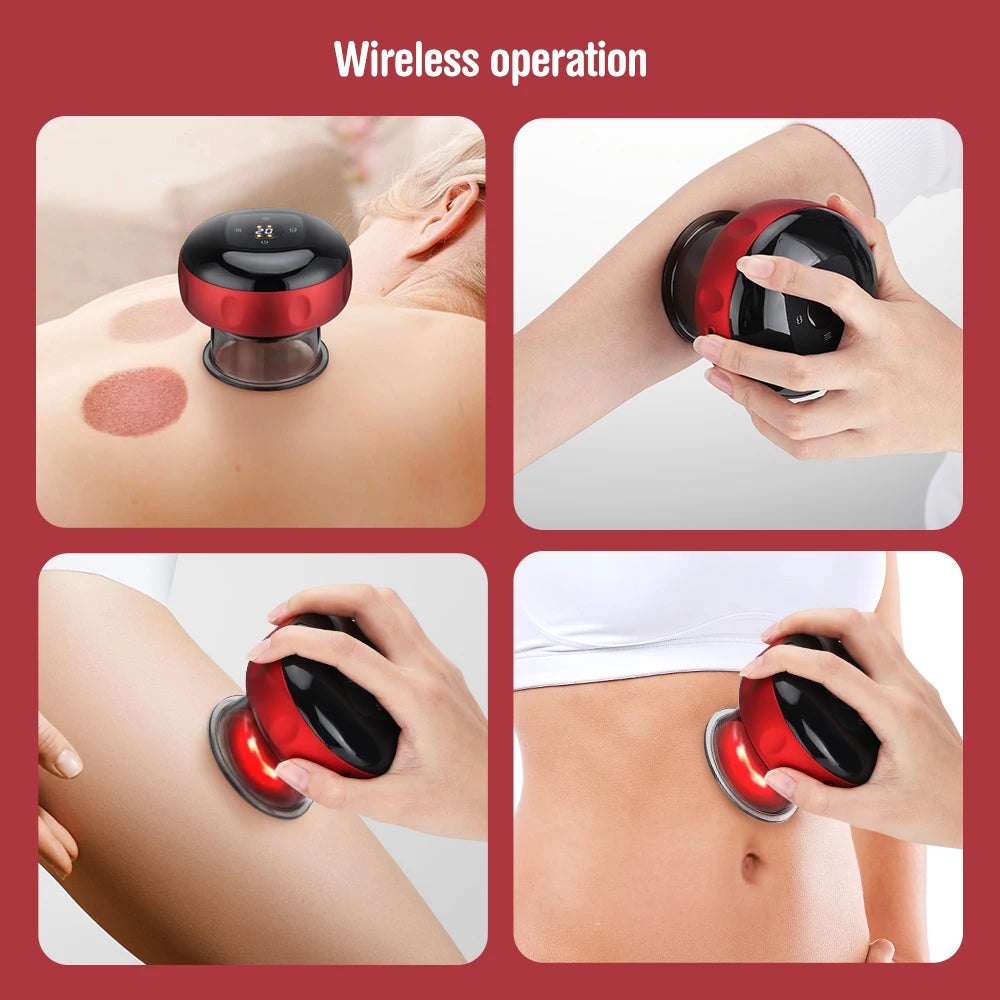 Cupping Massage Device Electric Heating Scraping Suction Cups Physical Fatigue Relieve