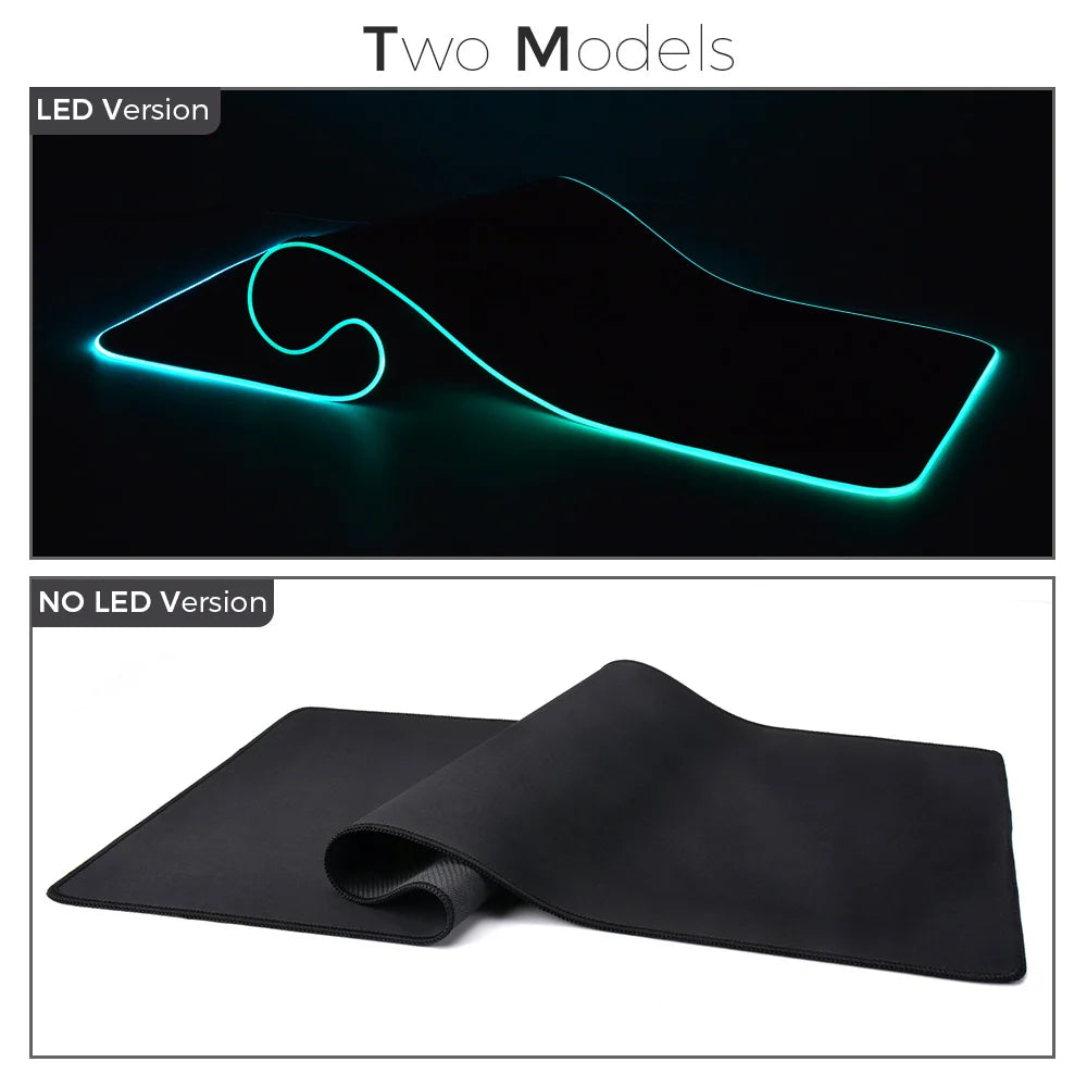 LED Light Mousepad RGB Keyboard Cover Desk-mat Colorful Surface