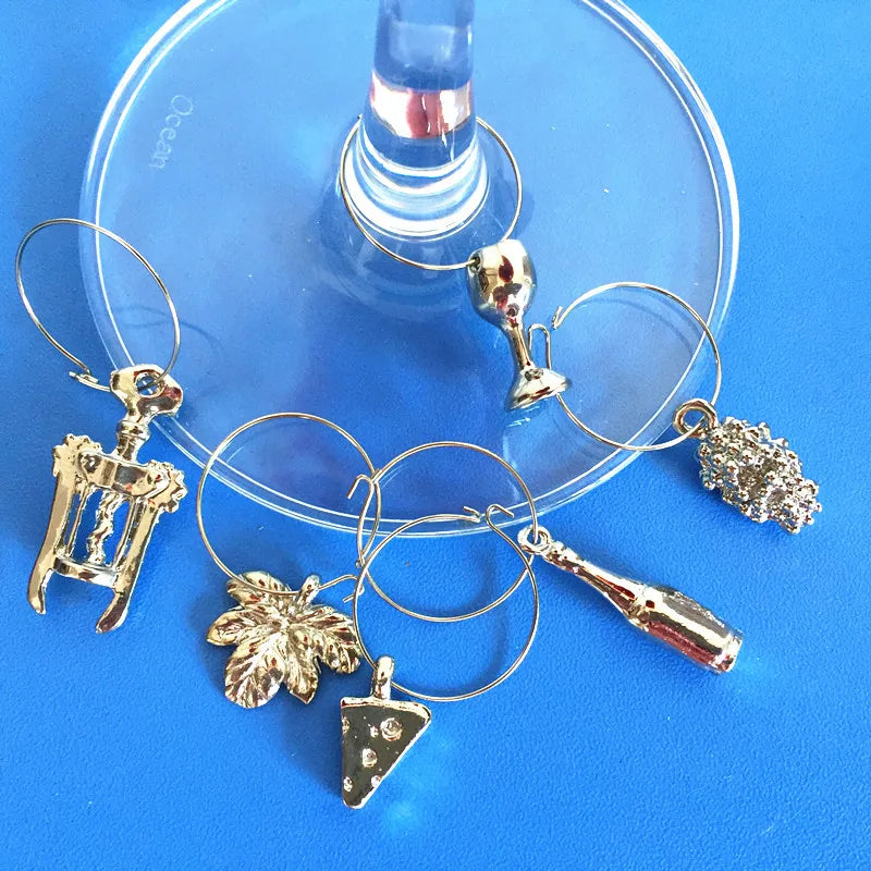 Wine Glass Charms Rings Marker - 6 pcs