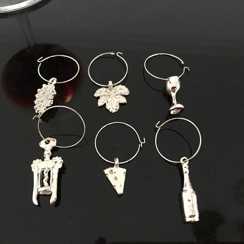 Wine Glass Charms Rings Marker - 6 pcs