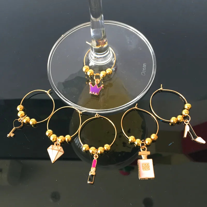 Wine Glass Charms Rings Marker - 6 pcs