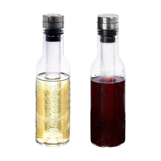 Quick Crystal Glass Wine Cooler Decanter – Bottle with Built-in Stick Wine Chiller