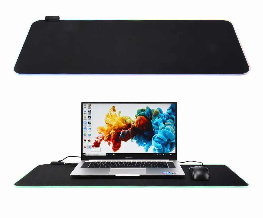 LED Light Mousepad RGB Keyboard Cover Desk-mat Colorful Surface