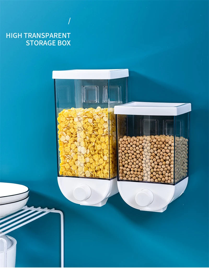 Wall Mounted Transparent Jar Food Storage Box Container