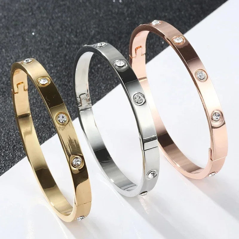 Stainless Steel Gold Plating Lover Bracelets&Bangles