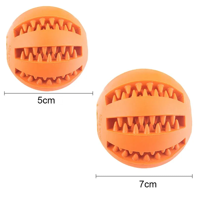 Interactive Dog Ball Toy for Small Dogs - Elastic Rubber Chew Toy, Tooth Cleaning, Food Dispenser