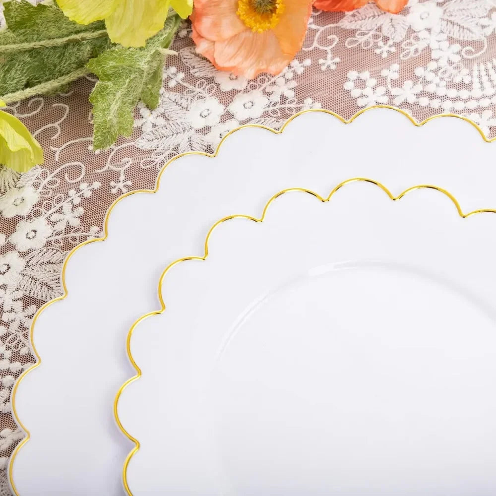 Gold Plastic Dinnerware - 350 PCS