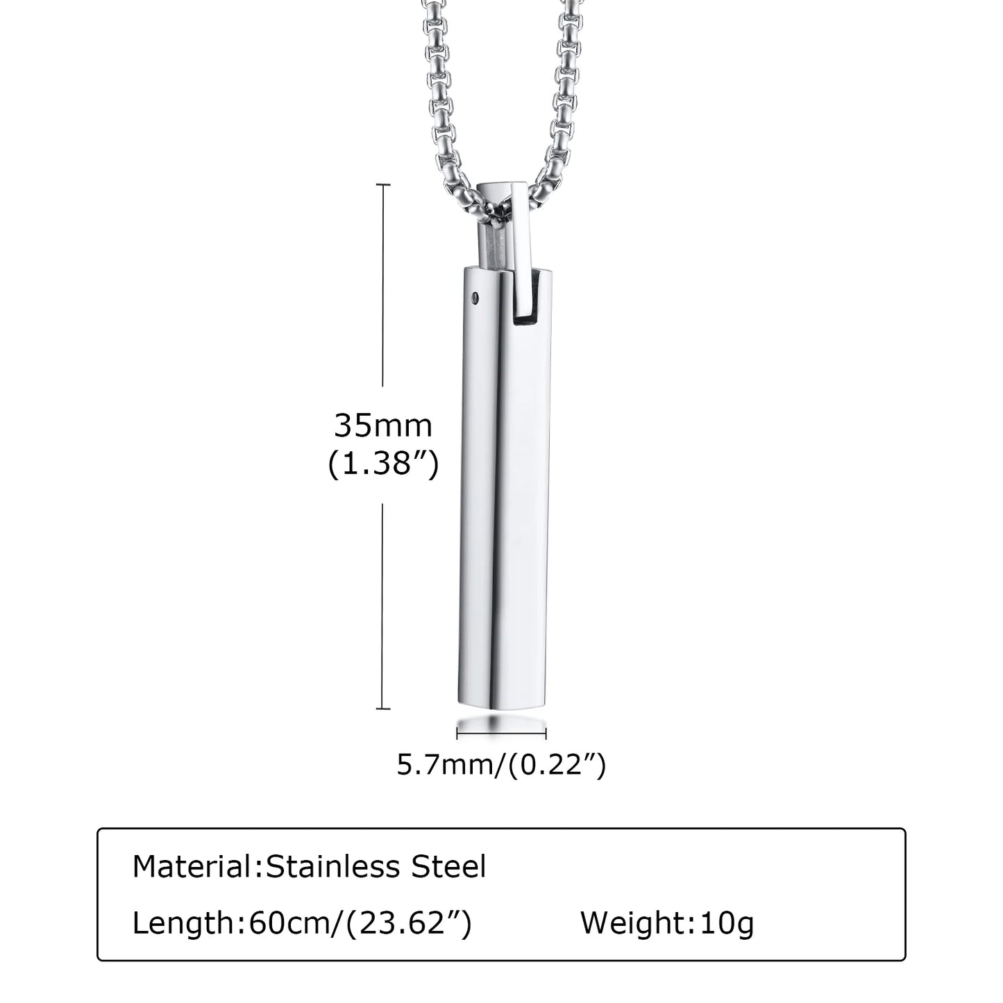 3D Vertical Bar Necklace for Men