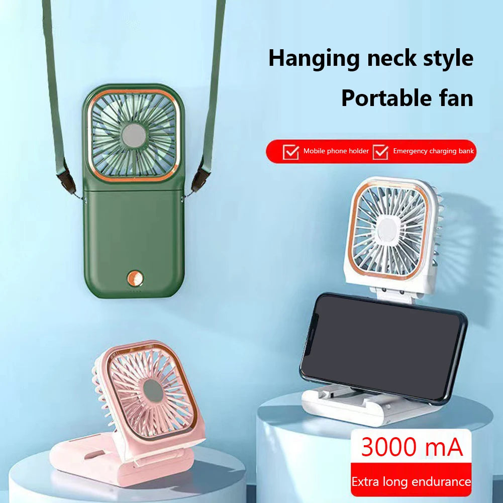 Foldable Neck Hanging Fan Handheld Mini Cooling Fan USB