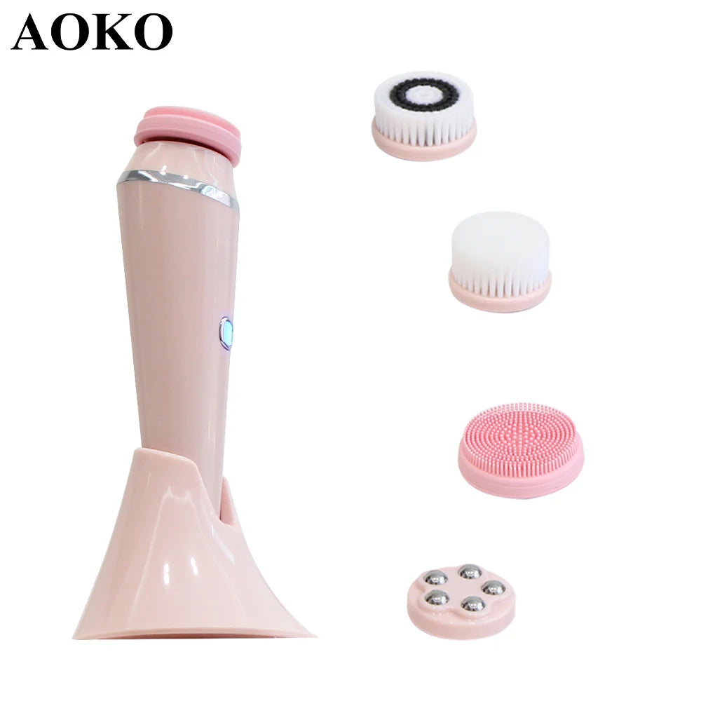 Electric Silicone Facial Cleansing Brush for Deep Peeling & Pore Removal