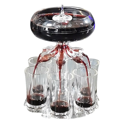 Wine Dispenser with 6 Drinking Glasses