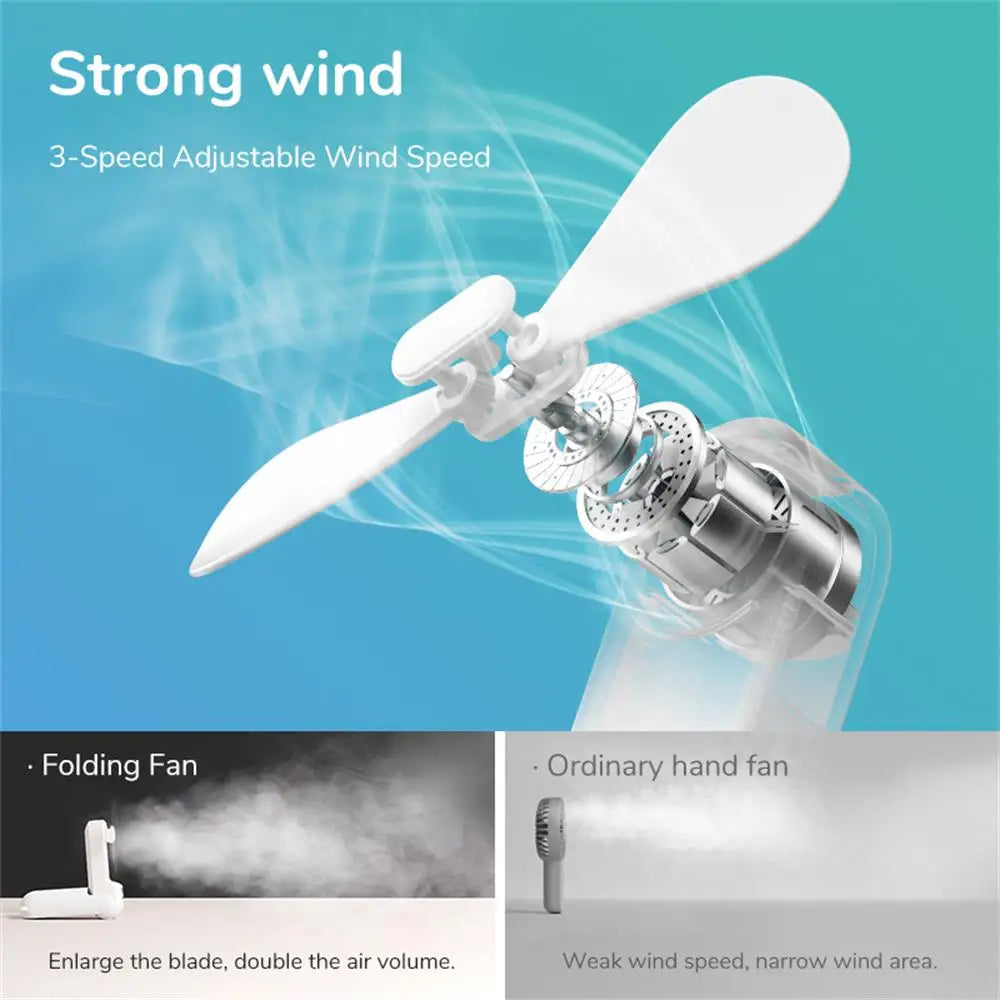 Portable Fan Mini Handheld with Power Bank Flashlight Feature