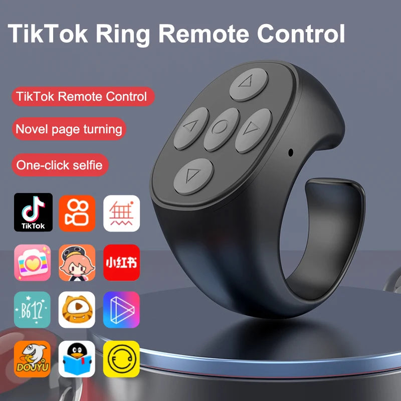 TikTok Bluetooth Remote Ring – Selfie & Like Controller