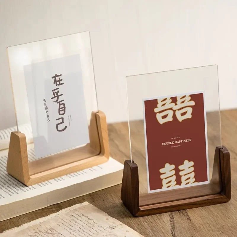 Acrylic Picture Frame Wooden Photo Display