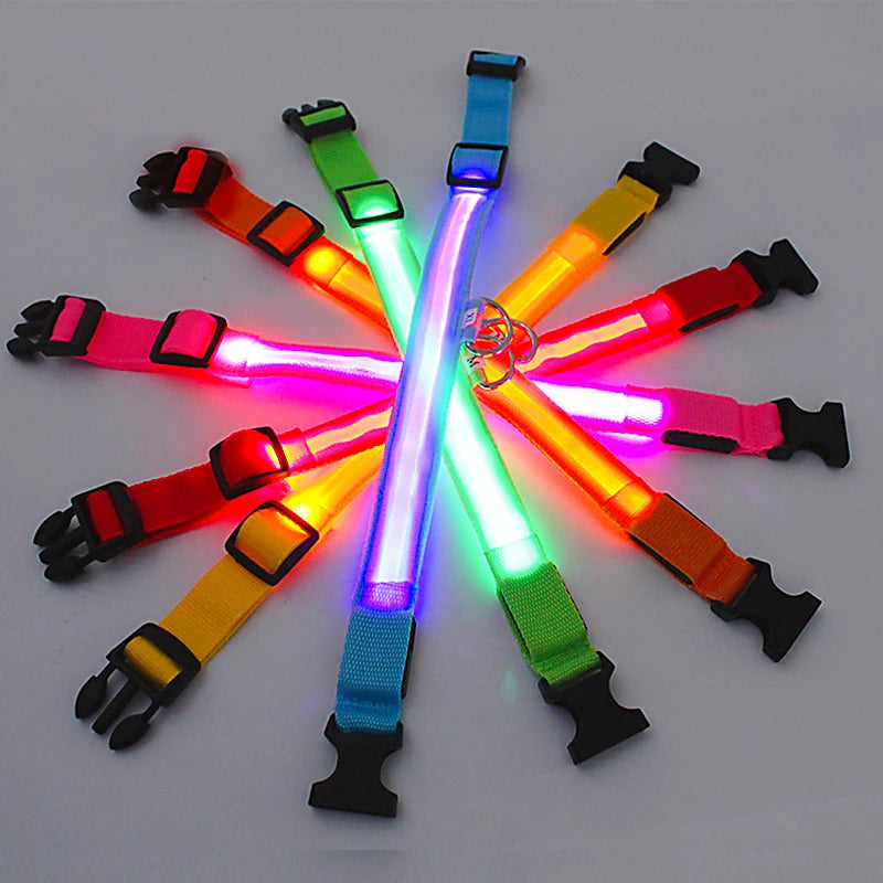 LED Glowing Dog Collar Adjustable Flashing