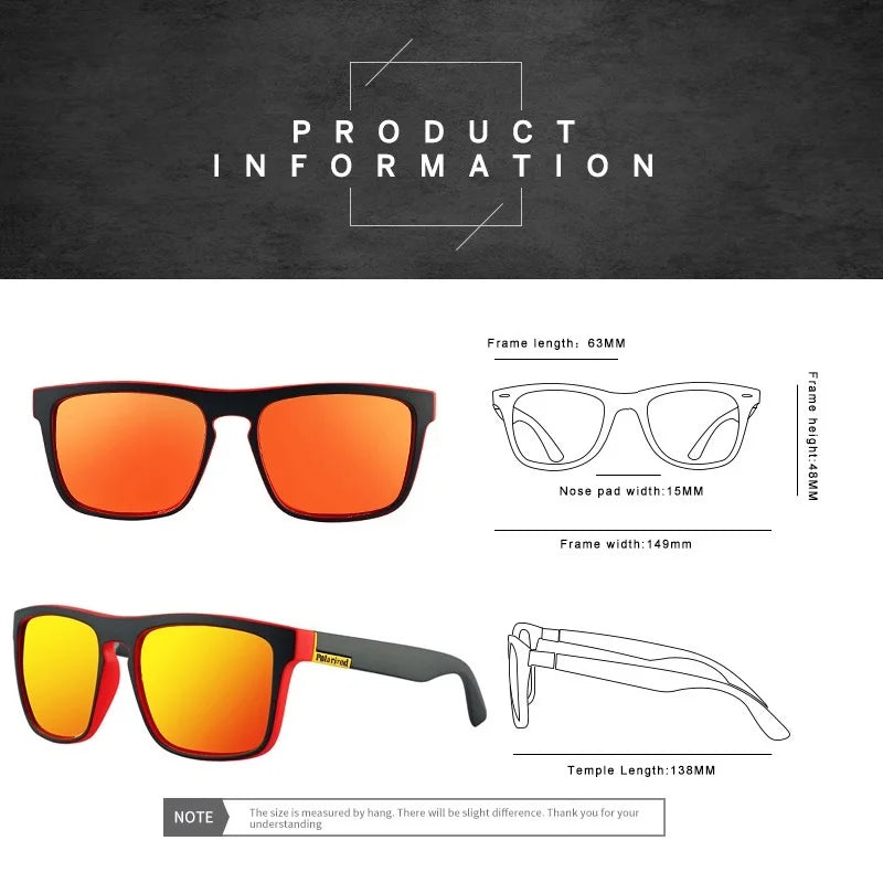 Luxury Square Vintage Polarized Sunglasses Unissex