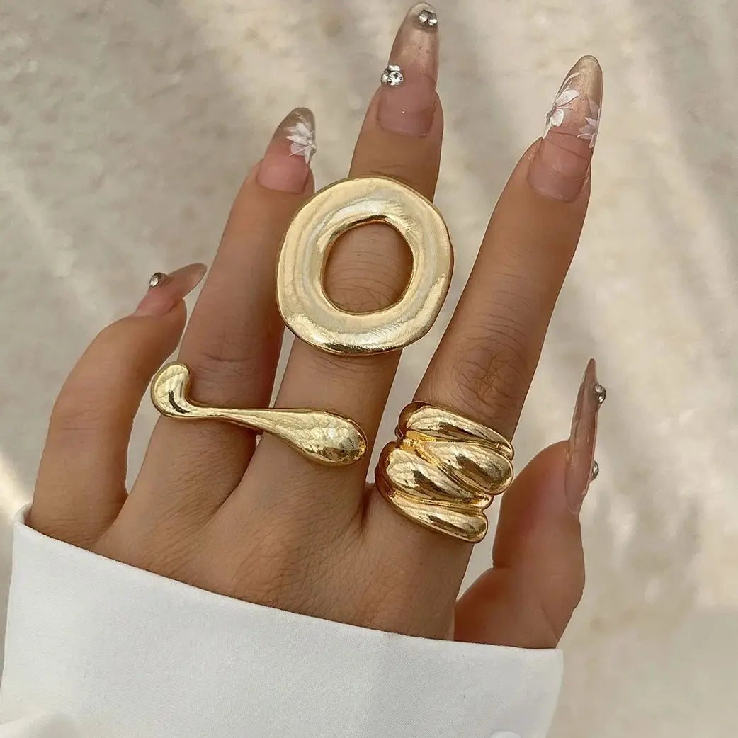 Hip Hop Punk Irregular Metal Rings