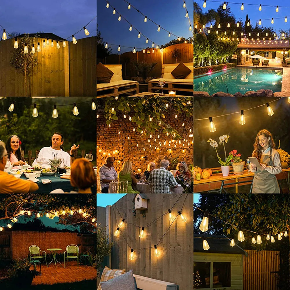 LED String Lights Plastic Shatterproof Bulbs Waterproof Patio Lights