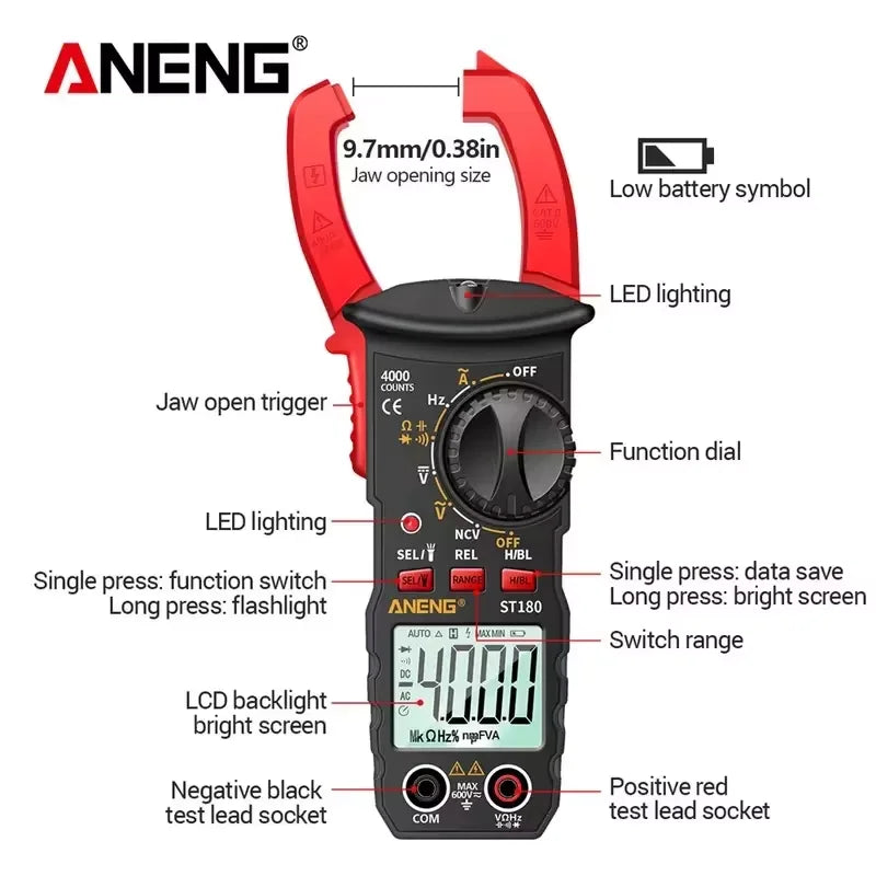 Multimeter Voltage Tester – Car Amp, Hz, Capacitance, NCV, Ohm Measurement