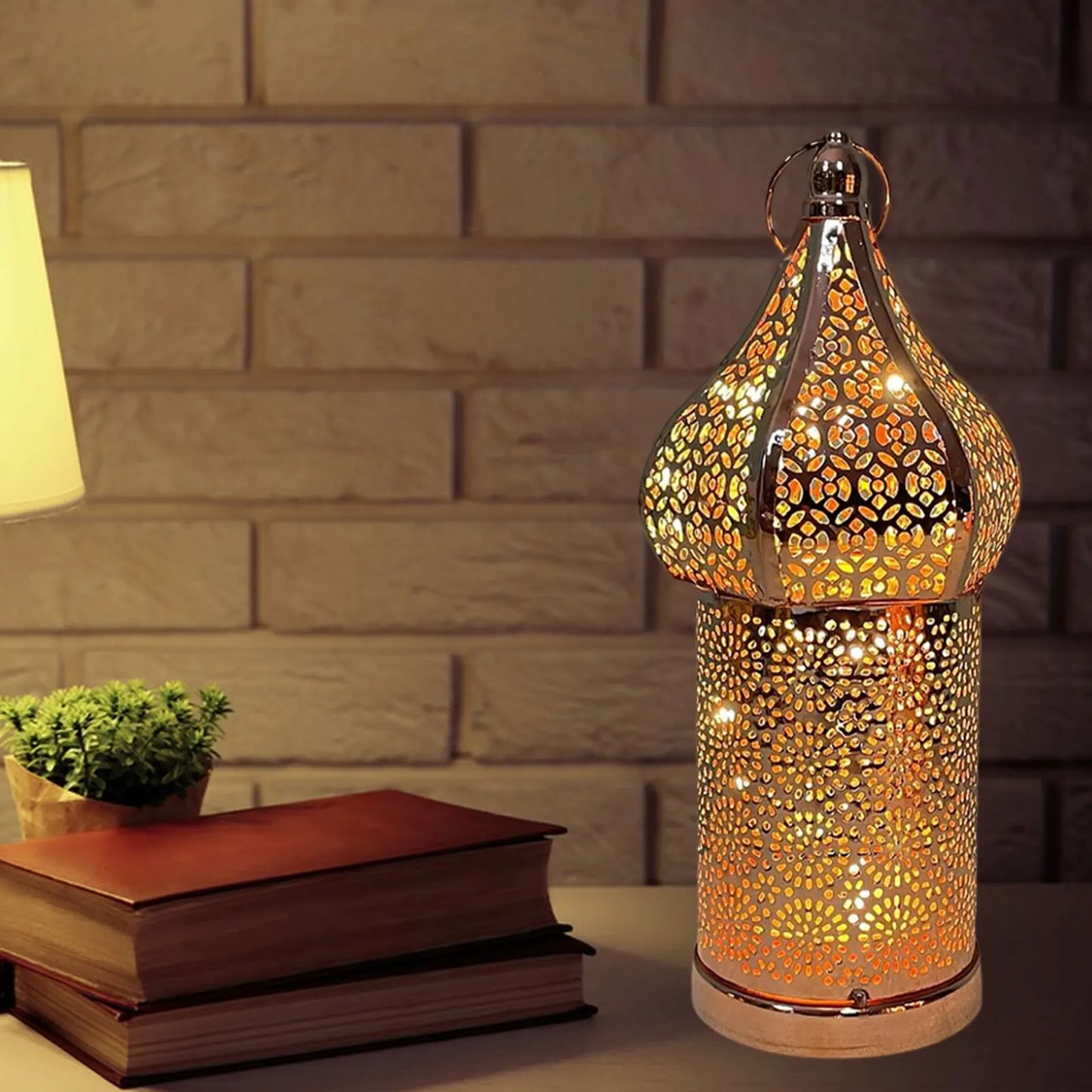 Moroccan Retro Hollow LED Wind Lantern