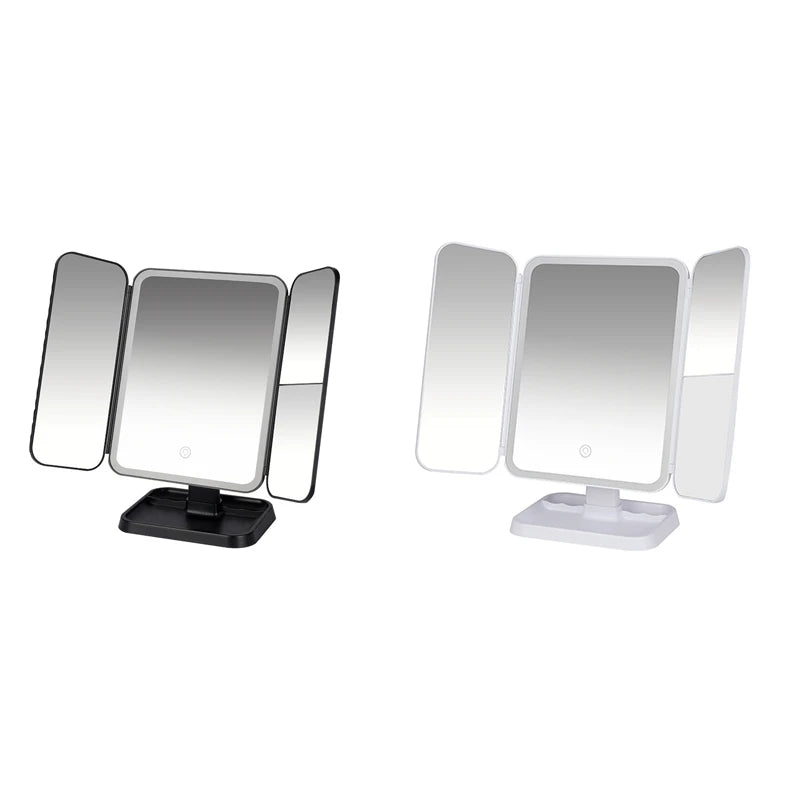 Tri-Fold Makeup Mirror LED Light