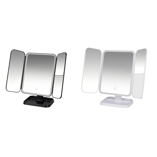 Tri-Fold Makeup Mirror LED Light