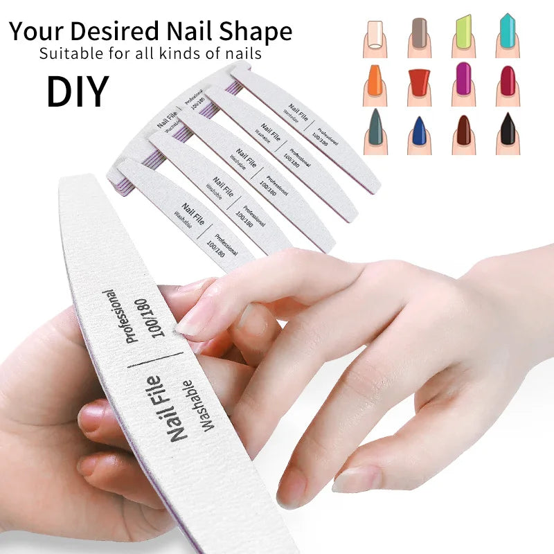 Professional Nail File Set Grit – Emery Boards for Manicure & Gel Polish