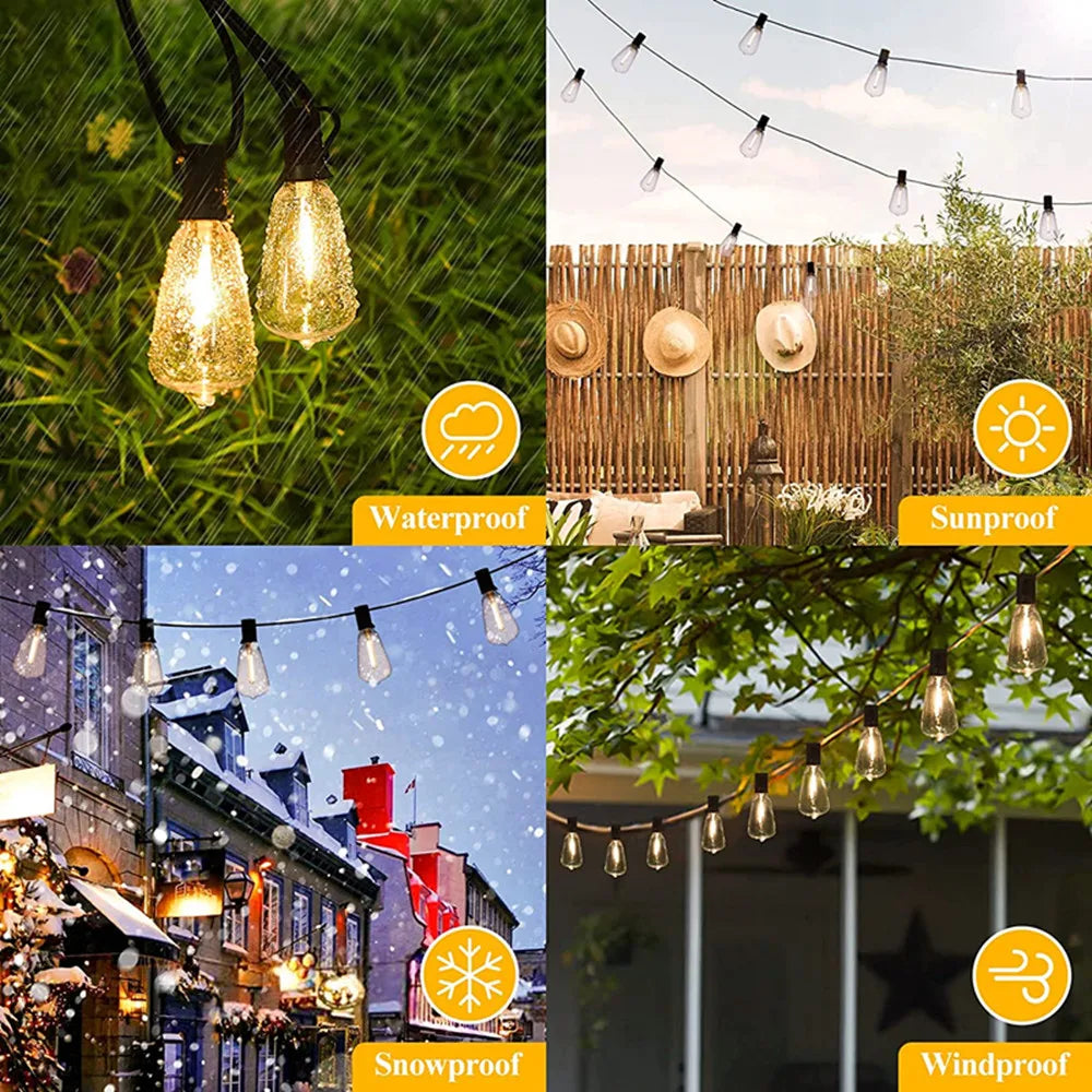 LED String Lights Plastic Shatterproof Bulbs Waterproof Patio Lights