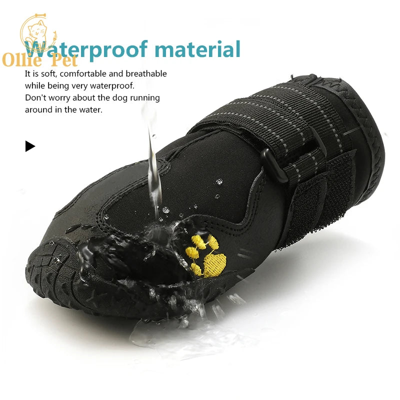 Dog Reflective Shoes for Small and Large Pet - Waterproof, Anti-Slip, Snow