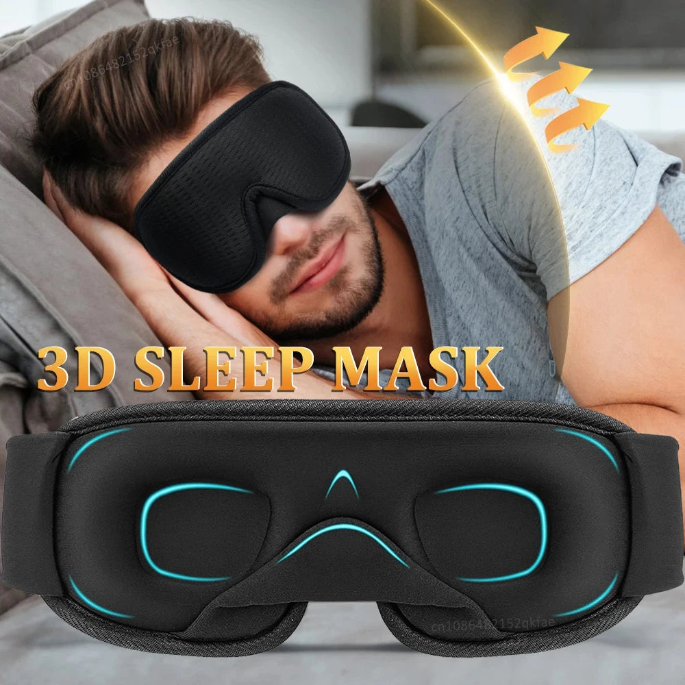 3D 100% Light Blockout Sleep Mask – Soft, Breathable, Pressure-Free