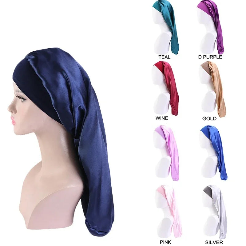 Long Satin Bonnet Sleep Cap Long Hair