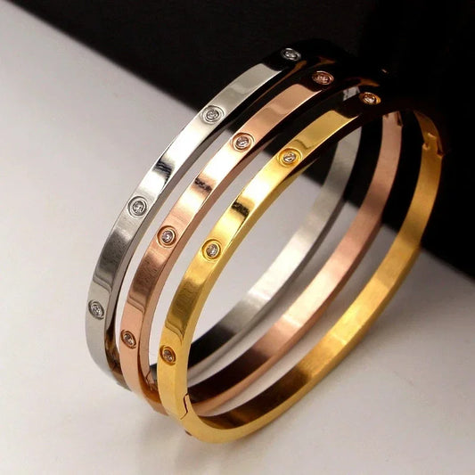 Stainless Steel Gold Plating Lover Bracelets&Bangles