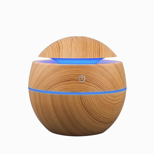 Humidifier Electric Air Aroma Diffuser Wood Ultrasonic 130ML