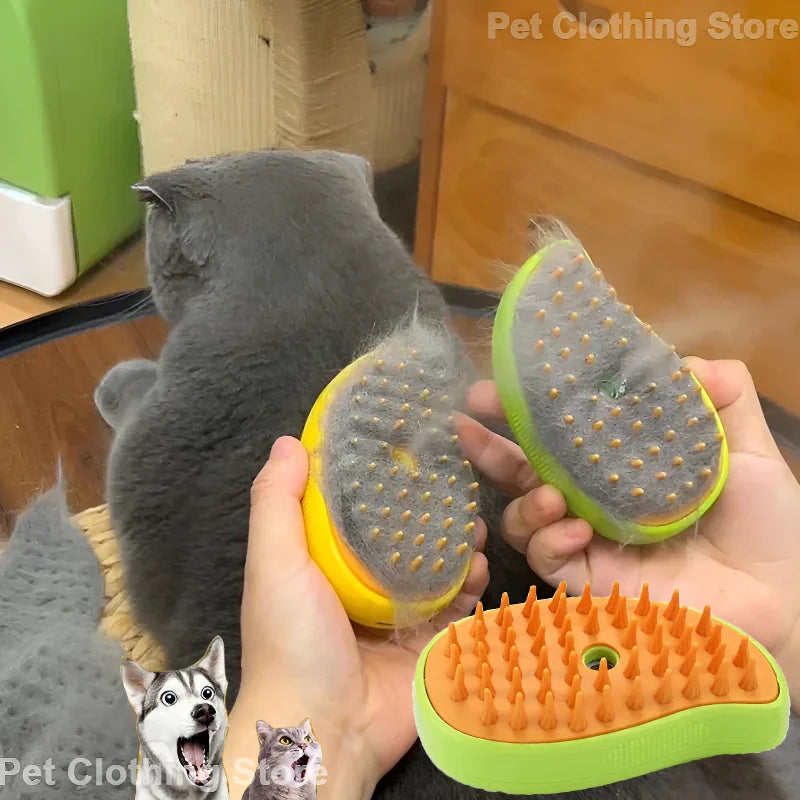 Electric Cat Steam Brush with Water Spray