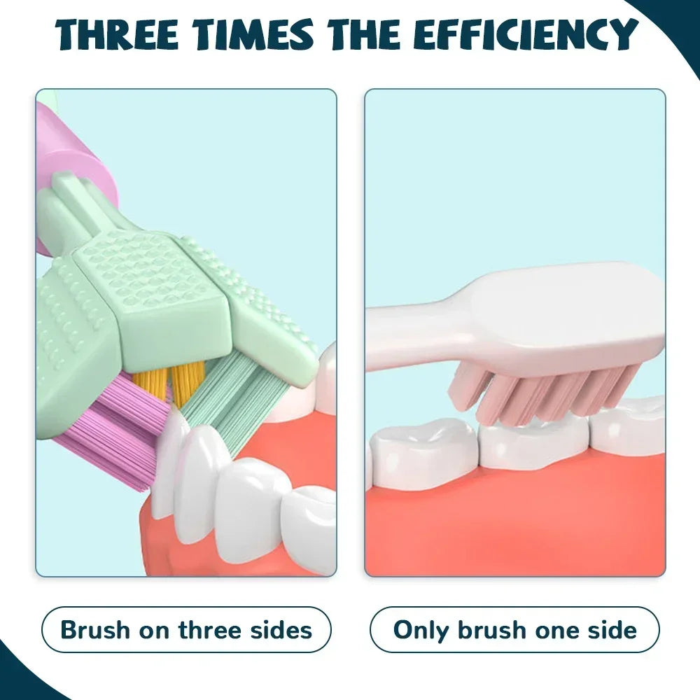 Toothbrush Ultra Fine Soft Bristle Oral Care Three Sided