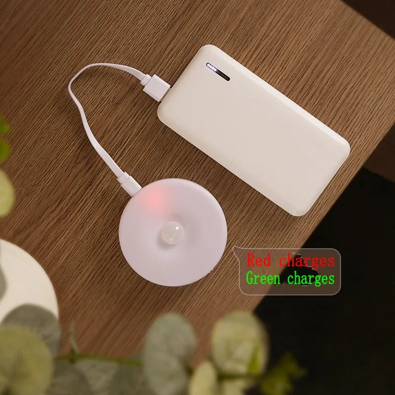 Motion Sensor LED Wireless Night Light Bedroom Lamp USB Rechargeable - 400mAh Battery