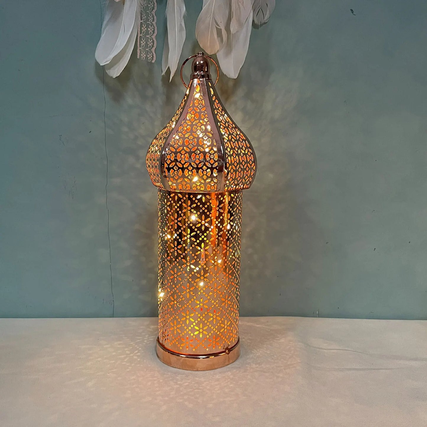 Moroccan Retro Hollow LED Wind Lantern