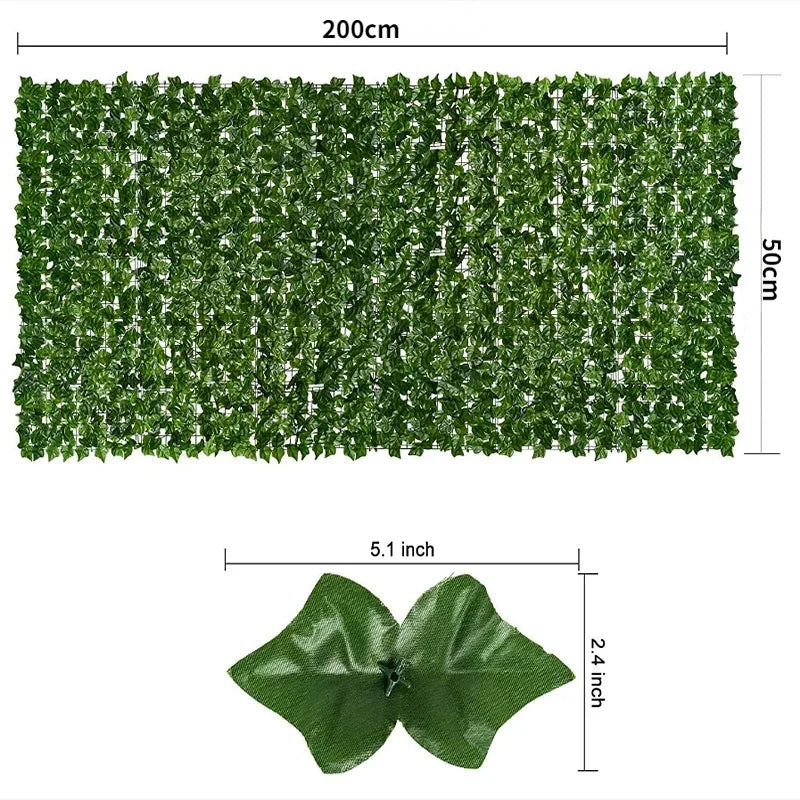 Artificial Ivy Hedge Green Leaf Fence Panels