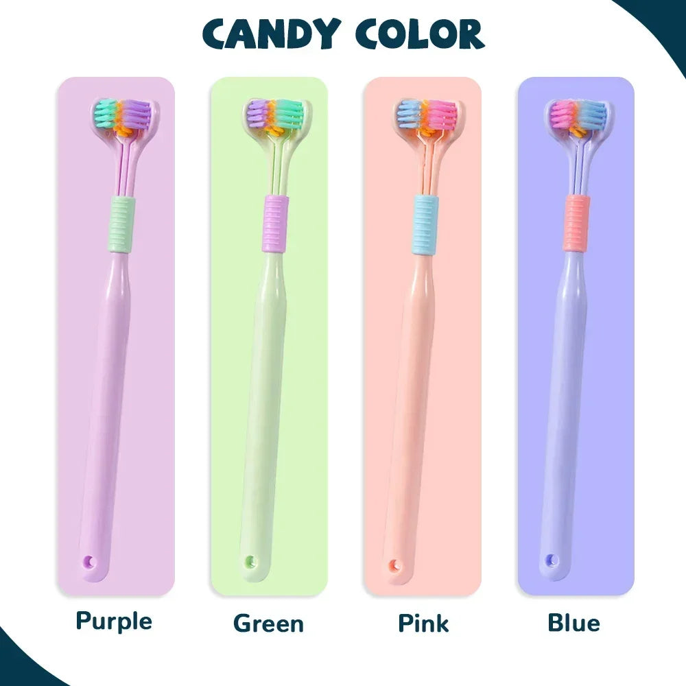 Toothbrush Ultra Fine Soft Bristle Oral Care Three Sided