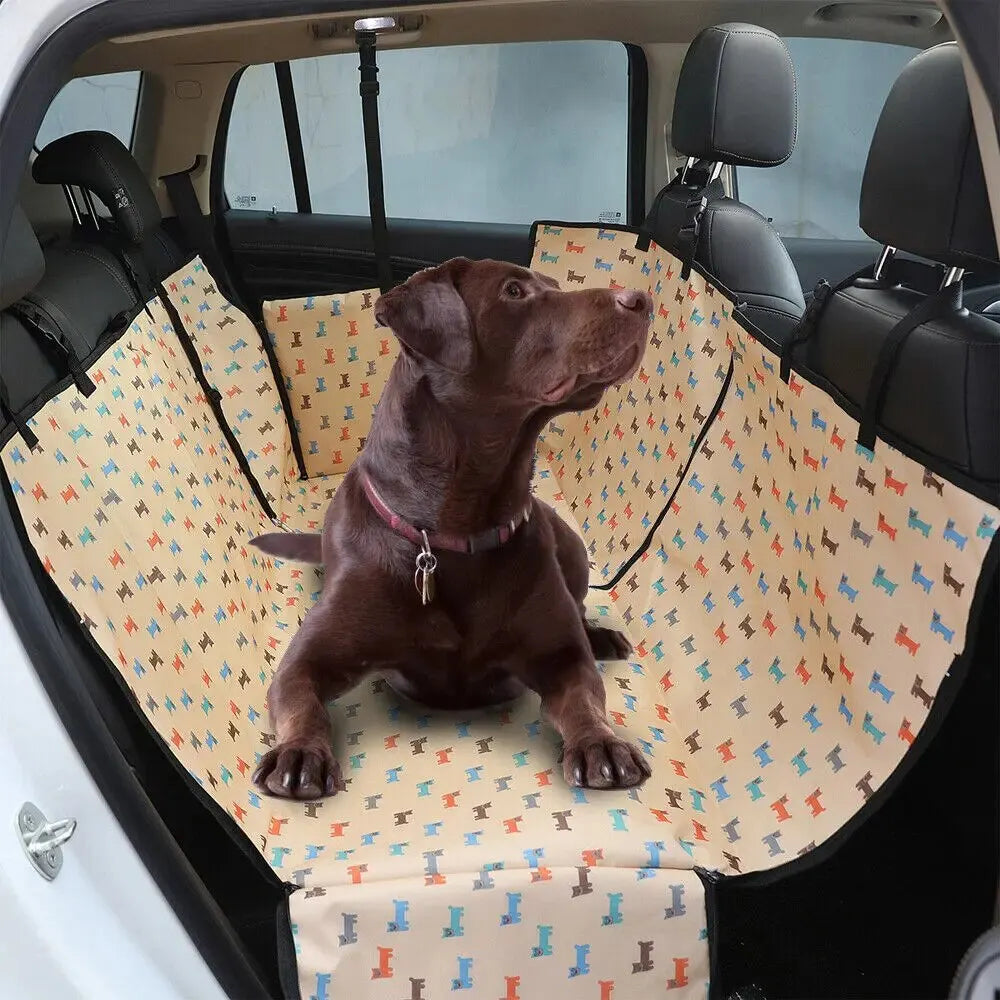 Waterproof Dog Car Seat Cover Protector Printed Pet Dog Scratchproof