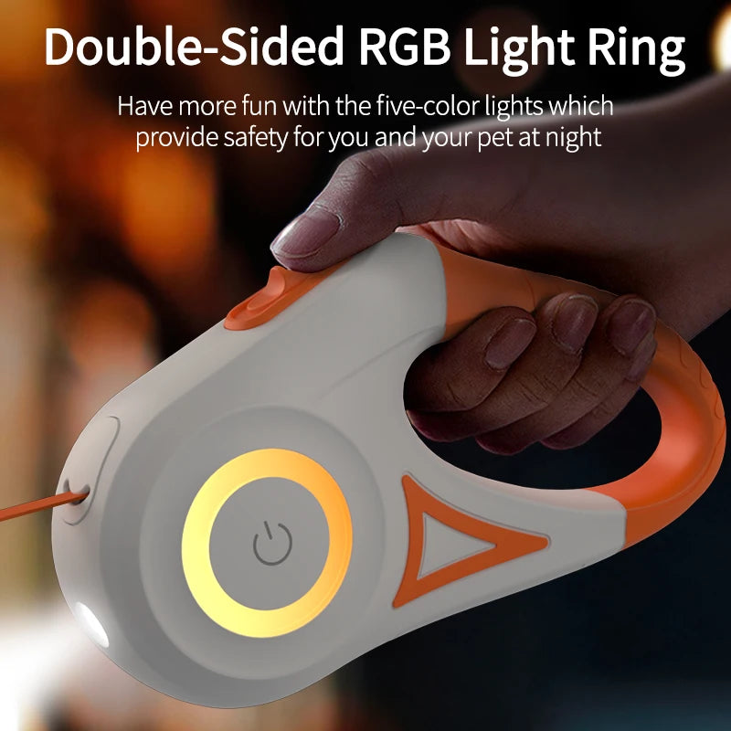 Dog Automatic Retractable Leash LED Luminous Leading Fashion Light Straps