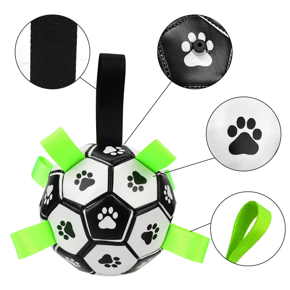 Dog Toys Soccer Ball with Grab Tabs Interactive