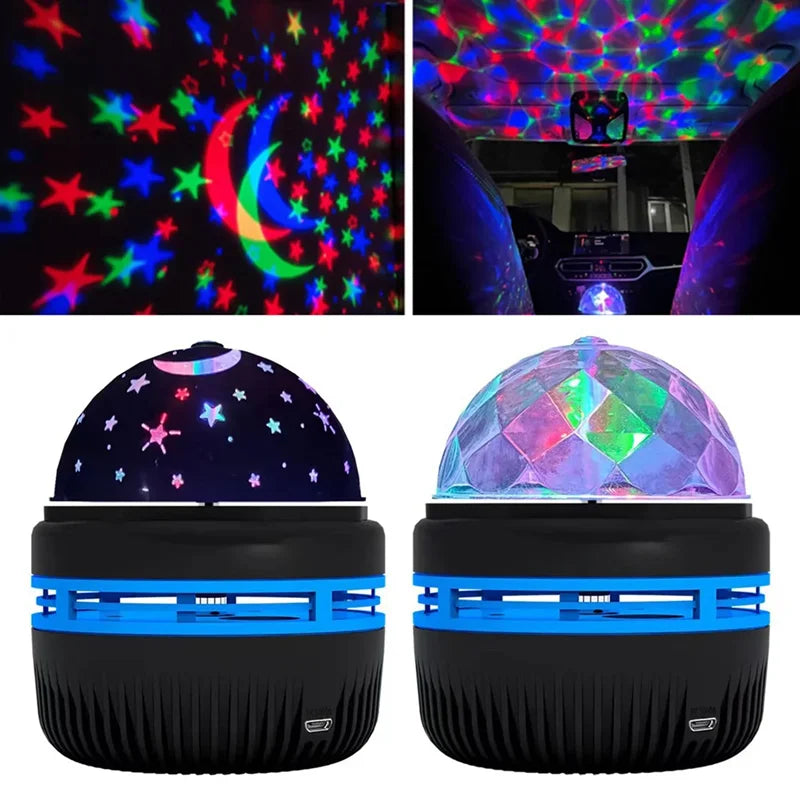 LED Starry Galaxy Projector Night Light – Rotating Stars & Moon